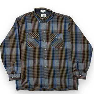 Men’s Vintage Van Heusen Flannel Dress Shirt | Large